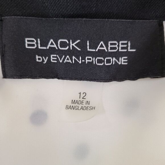 Evan Picone Black Label Size 12 Classy Preppy White Black Polka Dot Sheath Dress - Picture 6 of 12